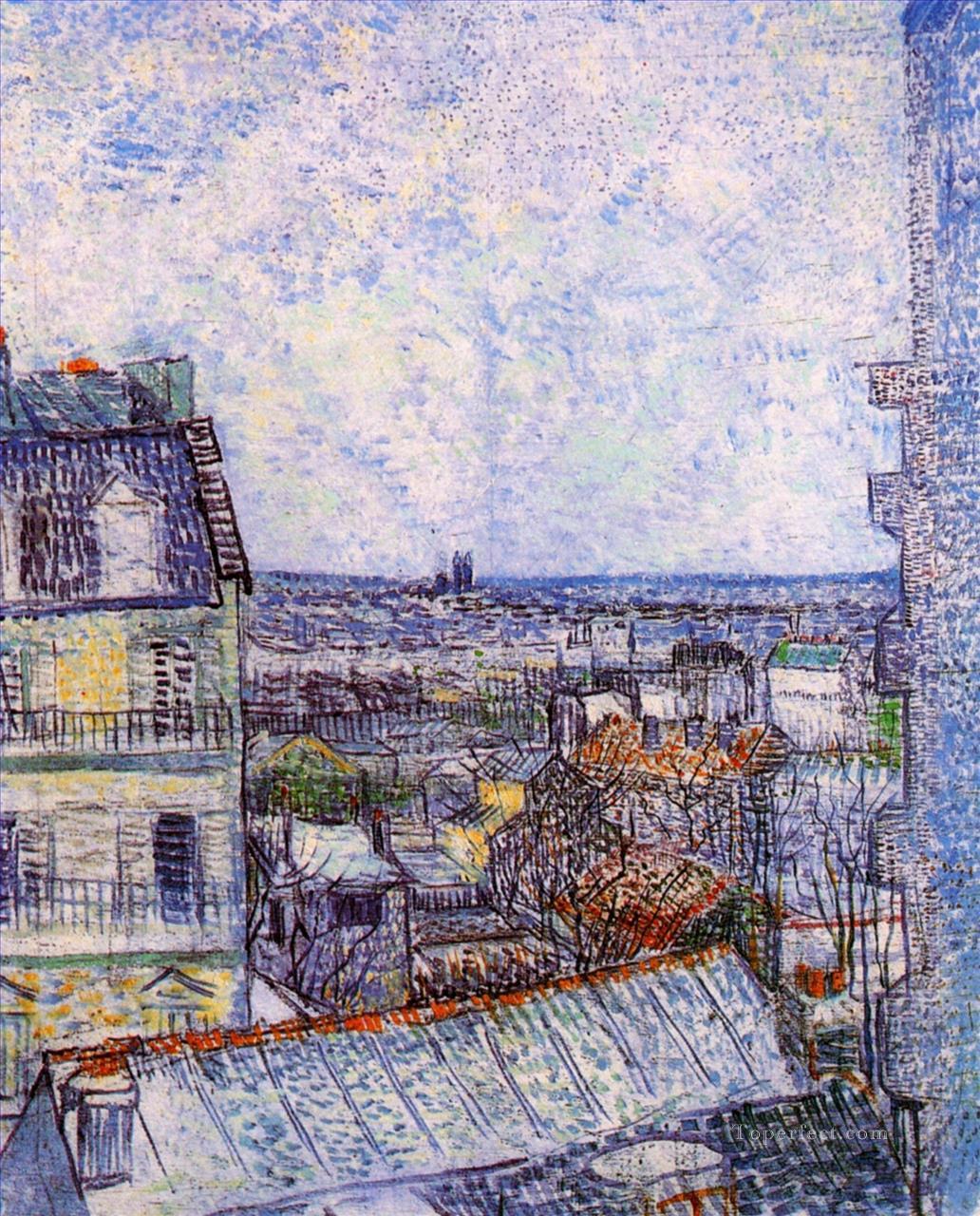 View from Vincent s room in the Rue Lepic Vincent van Gogh Oil Paintings